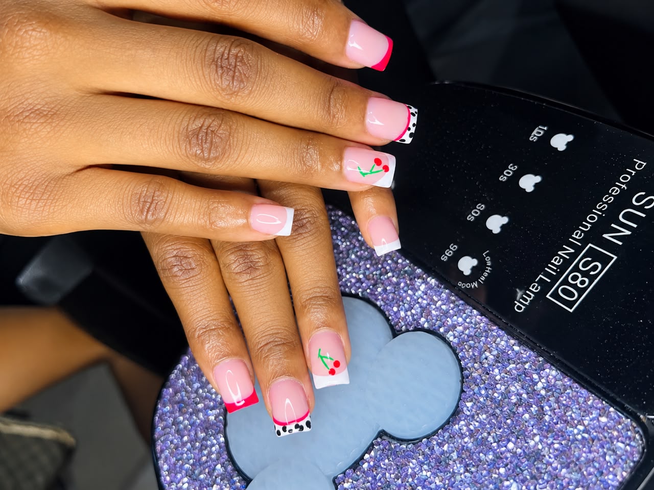 Pink Marble Ombré Acrylics